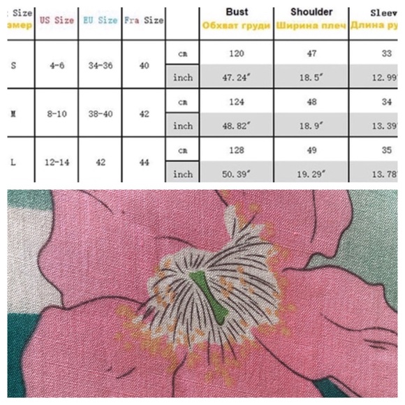 Boho Nightingale Aqua Floral Long Kimono - Picture 6 of 7